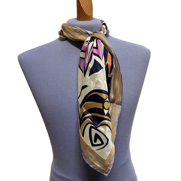 Patrick Stoffel Silk Square Bandana Scarf Celestial Print VintageHair Neck Head - Picture 9 of 9